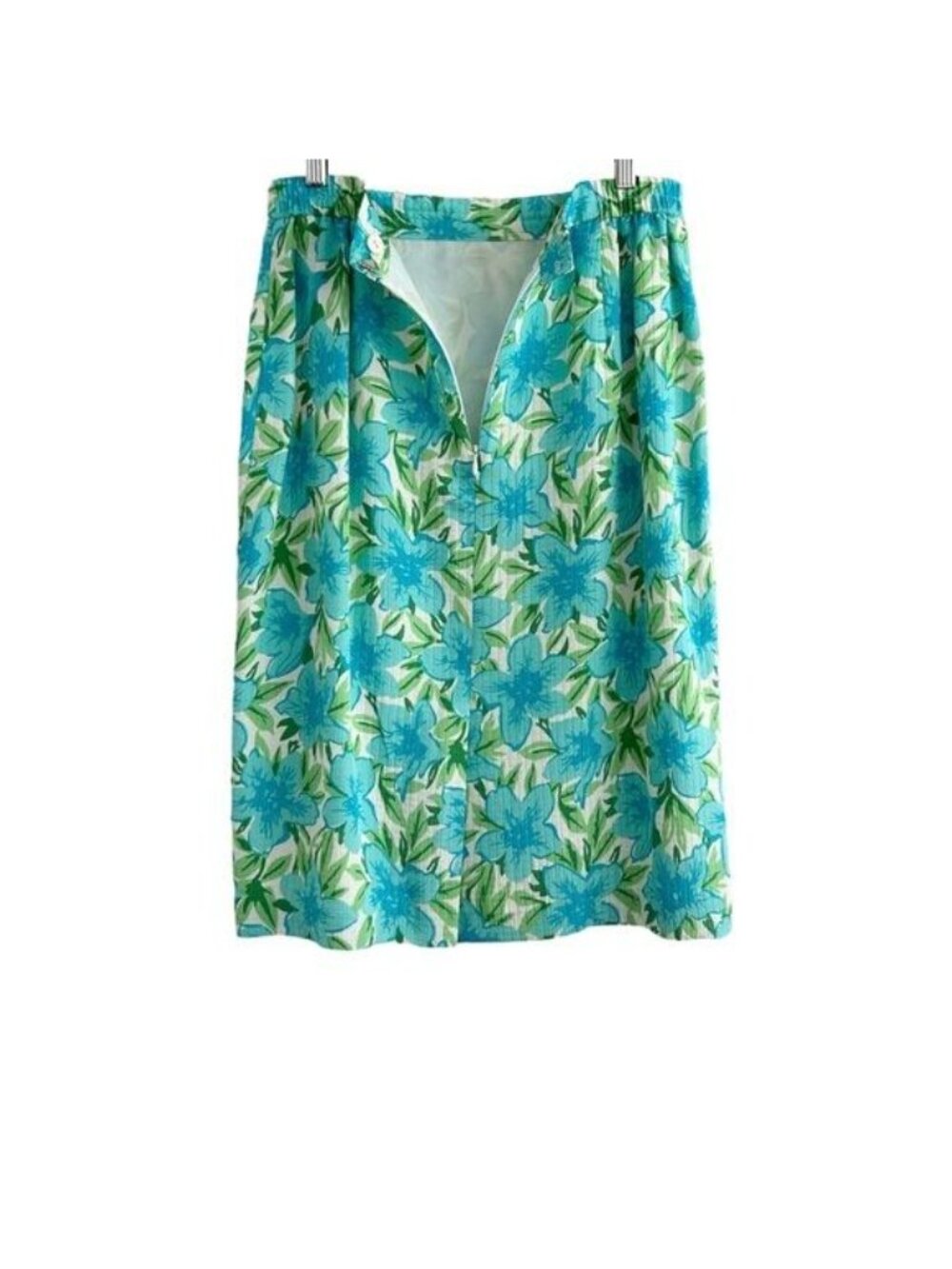 Vintage Talbots Pure Silk Quilted Floral Botanical Coastal Resort‎ Skirt (10) - Picture 5 of 15
